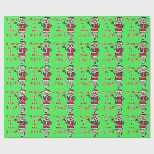 Lustiger WeihnachtenBah Humbug Sankt im Widerstand Geschenkpapier (Flach)