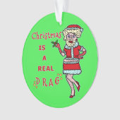 Lustiger WeihnachtenBah Humbug Sankt im Widerstand Ornament (Vorderseite)