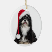 Lustiger WeihnachtenHavanese Hund mit Keramikornament (Rechts)