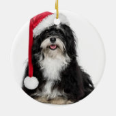 Lustiger WeihnachtenHavanese Hund mit Keramikornament (Hinten)