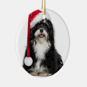 Lustiger WeihnachtenHavanese Hund mit Silbernes Ornament (Rechts)