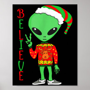 Lustiger Weihnachts-Alien-Hässlicher-Schwester-Ich Poster