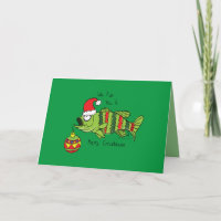 Lustiger Weihnachts-Barsch-Angeln Fisch Süße Carto