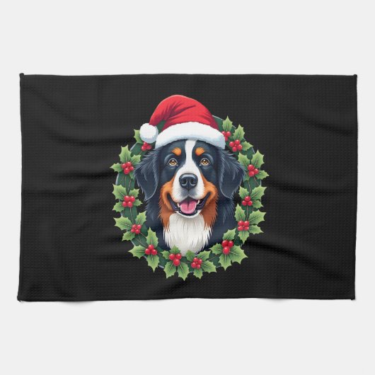 Lustiger Weihnachts-Bernese-Mountain-Dog-Tank-Top Geschirrtuch (Horizontal)
