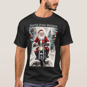 Lustiger Weihnachts-Biker-Weihnachtsmann auf einem T-Shirt