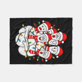 Lustiger Weihnachts-Bowling-Santa-Bowling-Ns-Team  Fleecedecke (Vorderseite (Horizontal))