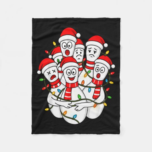 Lustiger Weihnachts-Bowling-Santa-Bowling-Ns-Team  Fleecedecke (Vorderseite)