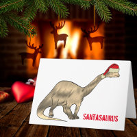 Lustiger Weihnachts Brontosaurus Santa Dinosaurier