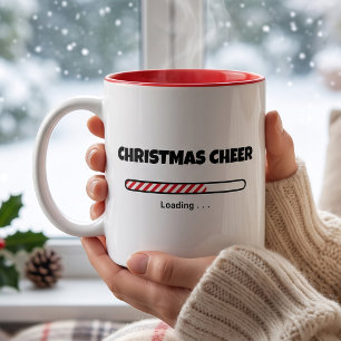 Lustiger Weihnachts-Candy-Cane-Ladebalken Kaffeetasse