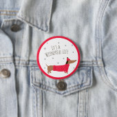Lustiger Weihnachts-Dachshund Button (Beispiel)