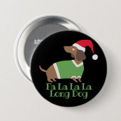 Lustiger Weihnachts-Dachshund Button (Vorne & Hinten)