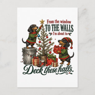 Lustiger Weihnachts-Dachshund Postkarte