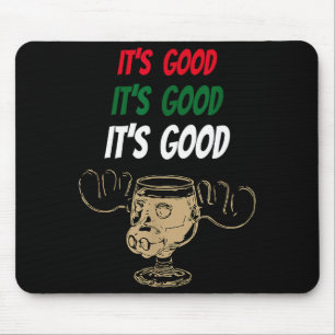 Lustiger Weihnachts-Eggnog Es ist ein guter Elch-B Mousepad