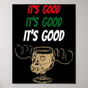 Lustiger Weihnachts-Eggnog Es ist ein guter Elchbe Poster