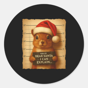 Lustiger Weihnachts-Eichhörnchen - Süßes Eichhörnc Runder Aufkleber