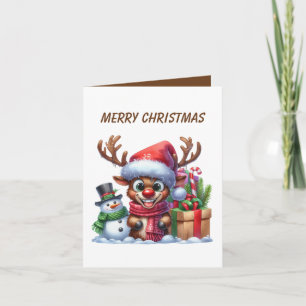Lustiger Weihnachts-Elch fügt Nachricht hinzu Feiertagskarte