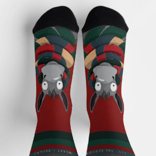 Lustiger Weihnachts Esel Cartoon Rot Socken