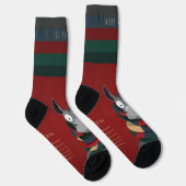 Lustiger Weihnachts Esel Cartoon Rot Socken (Rechts)