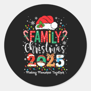Lustiger Weihnachts-Familien-Matching-2025-Santa-T Runder Aufkleber