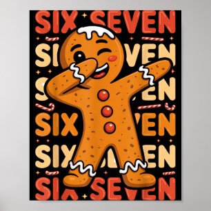Lustiger Weihnachts-Gingerbread-Cookie-Dab-Sechs-S Poster