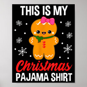 Lustiger Weihnachts-Gingerbread-Mann-Pyjama-Outfit Poster