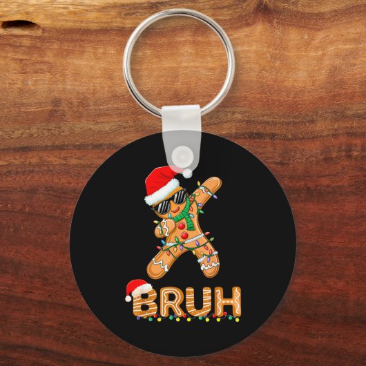 Lustiger Weihnachts-Gingerbread-Mann-Teenager-Jung Schlüsselanhänger (Vorderseite)