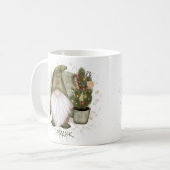 Lustiger Weihnachts-Gnom-Baum-Monogramm-Name Kaffeetasse (Vorderseite Links)