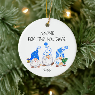 Lustiger Weihnachts-Gnom für die Feiertage Jahr Keramik Ornament