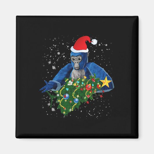 Lustiger Weihnachts-Gorilla-Tag Magnet (Vorne)