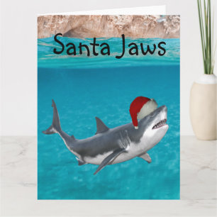 Lustiger Weihnachts-Hai Santa Jaws Karte