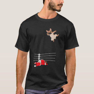 Lustiger Weihnachts Hund Xmas Wrestling Santa und  T-Shirt