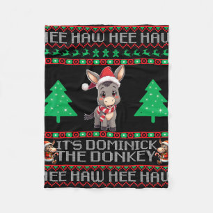 Lustiger Weihnachts-Italiener Weihnachts-Esel Domi Fleecedecke