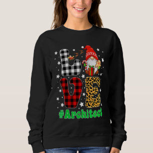 Lustiger Weihnachts-Leoparden-Karo-LOVE-Architekt- Sweatshirt