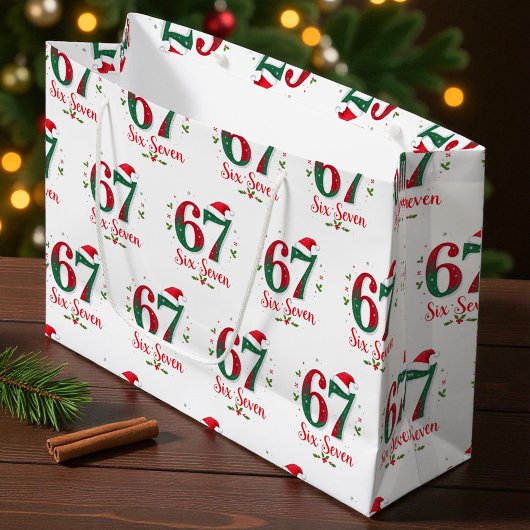Lustiger Weihnachts-Meme Sechs Sieben 67 6 7 Feier Große Geschenktüte