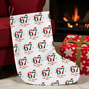 Lustiger Weihnachts-Meme Sechs Sieben 67 6 7 Feier Kleiner Weihnachtsstrumpf