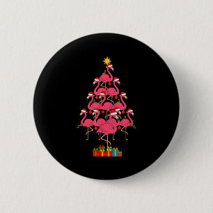 Lustiger Weihnachts-Nk-Flamingo-Baum-Feiertags-Vog Button