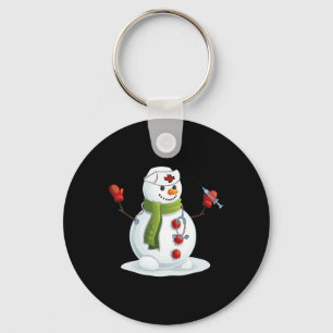 Lustiger Weihnachts-Nurse Schneemann Krankenpflege Schlüsselanhänger