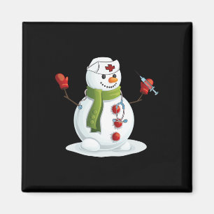 Lustiger Weihnachts-Nurse Schneemann Pflege Rn Reg Magnet