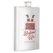 Lustiger Weihnachts-Party-Spruch 'Santa Bottoms Up Flachmann (Rechts)