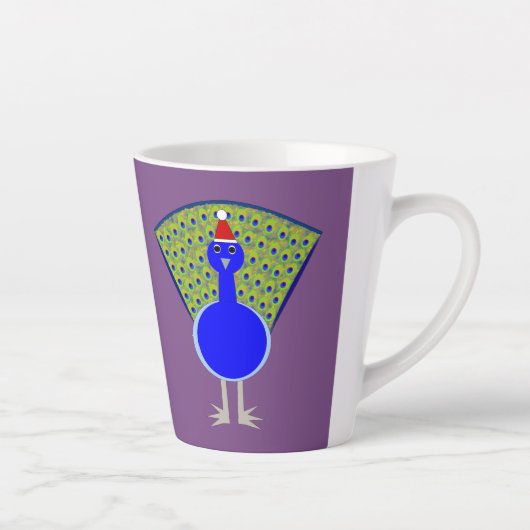 Lustiger Weihnachts-Pfau Milchtasse (Rechts)