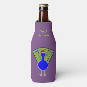 Lustiger Weihnachts-Pfau Personalisiert Flaschenkühler