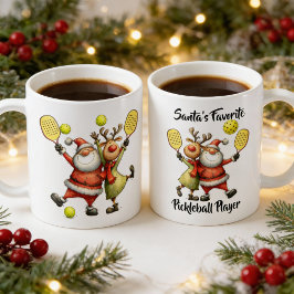Lustiger Weihnachts-Pickleball Kaffeetasse