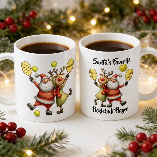 Lustiger Weihnachts-Pickleball Kaffeetasse