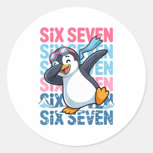 Lustiger Weihnachts-Pinguin Dabbing Xmas Dab Six S Runder Aufkleber