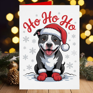 Lustiger Weihnachts-Pit-Bull-Santa-Pittbull-Hund P