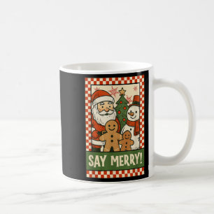 Lustiger Weihnachts-Santa-Lebkuchen-Schneemann-Sel Kaffeetasse