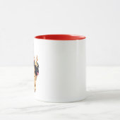 Lustiger Weihnachts-Santa-Reit-Pug Tasse (Zentrum)