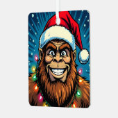 Lustiger Weihnachts-Sasquatch personalisiert Ornament Aus Metall (Vorderseite links)