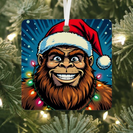 Lustiger Weihnachts-Sasquatch personalisiert Ornament Aus Metall (InSitu)