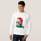 Lustiger Weihnachts-Schädel Herren Sweatshirt (Vorne ganz)